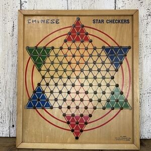 Vintage Milton Bradley Chinese Star Checker Board